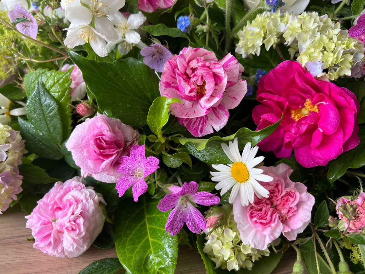 Close detail of funeral flowers