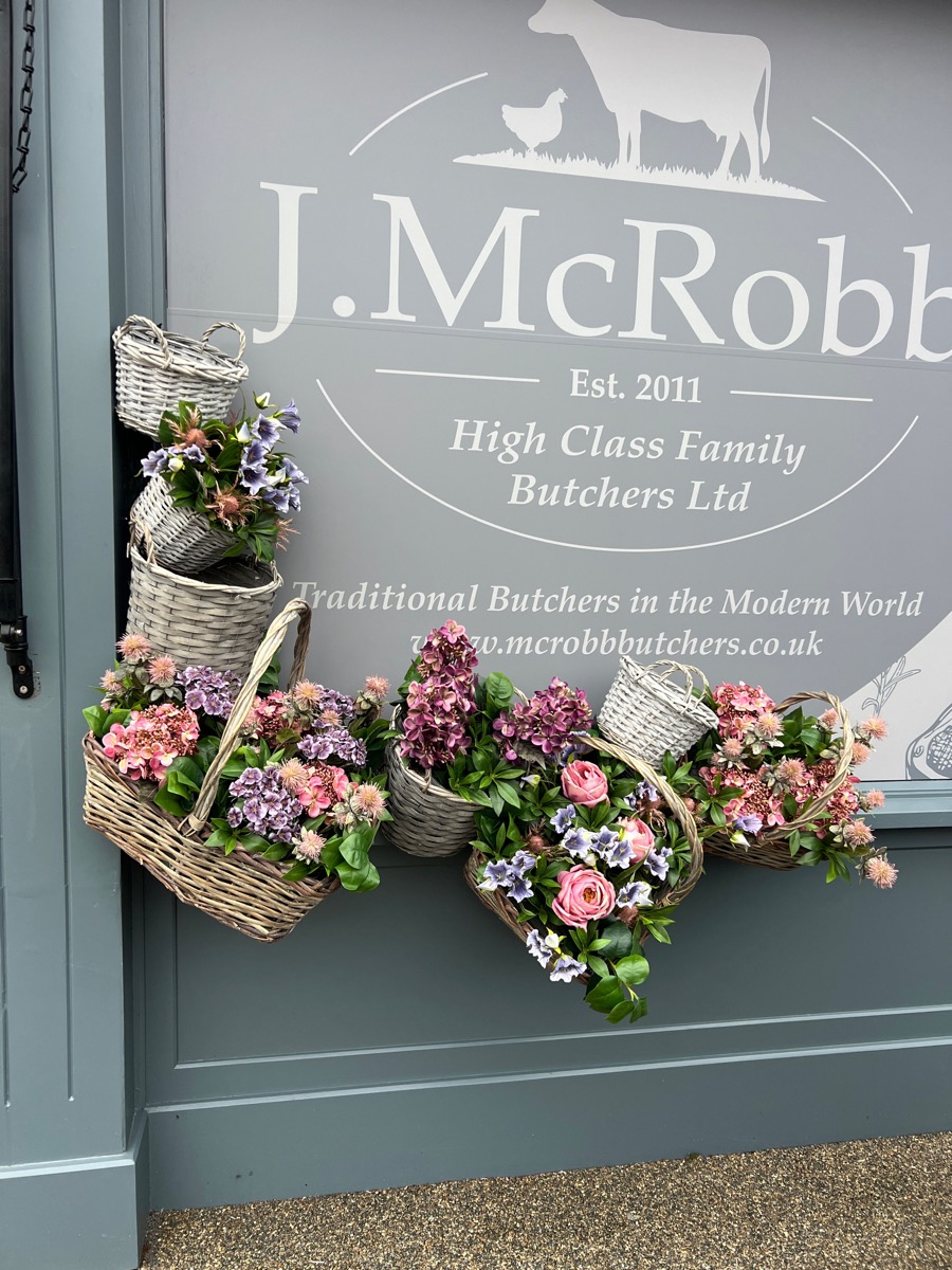 Commercial floral display in a hospitality space