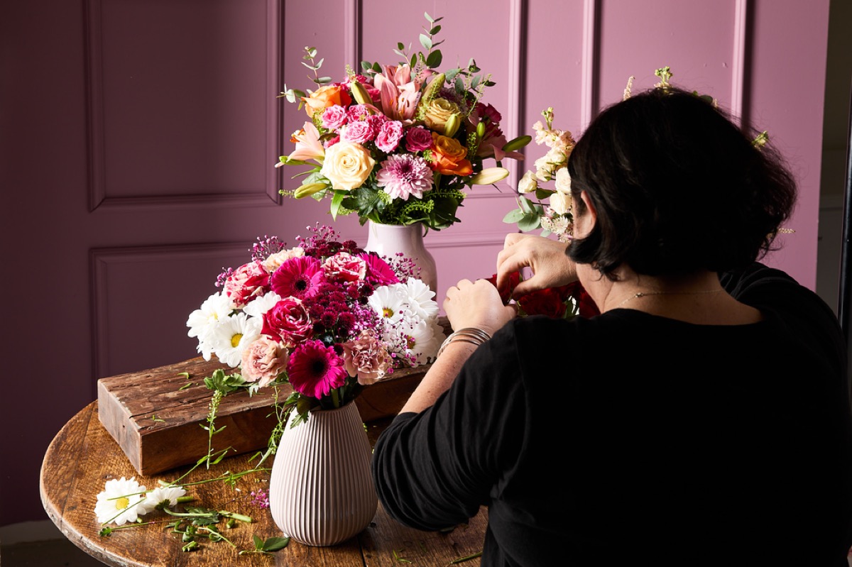 Floral styling for a commercial production scene